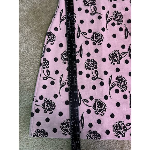 Vintage ZOKAI Womens Dress Pink Black Size Small Midi Floral Sheath Y2K D908 - Picture 8 of 9